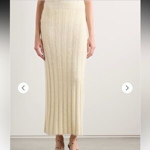 KHAITE Cream Textured Maxi Skirt